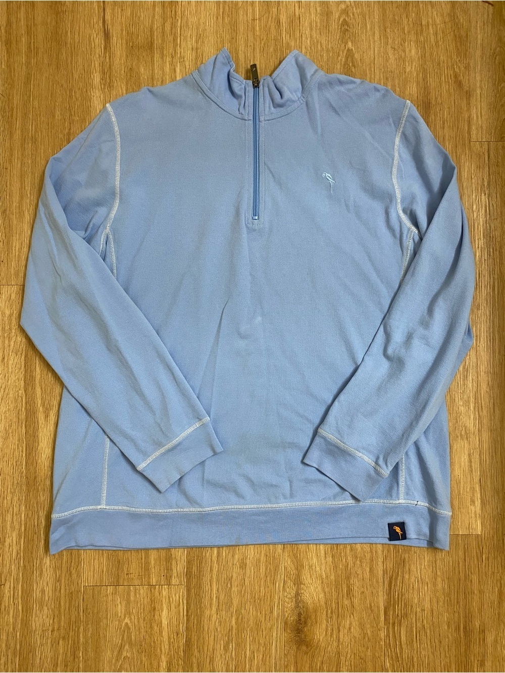 Margaritaville Men’s Sky Blue Quarter-Zip Pullover Sweater